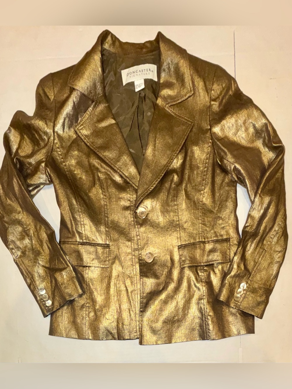 Doncaster Metallic Gold Blazer Jacket